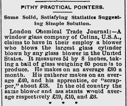 Newspaper clipping of article, "Pithy Practical Pointers," from
from The Southbridge Journal of June 23rd, 1892.